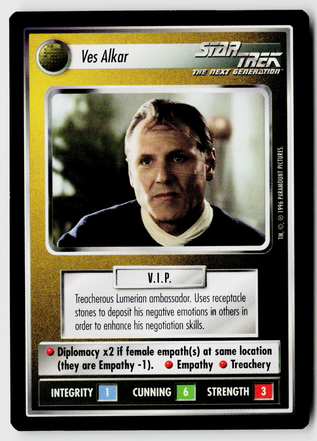 Star Trek The Next Generation CCG | Q Continuum | Ves Alkar | Uncommon