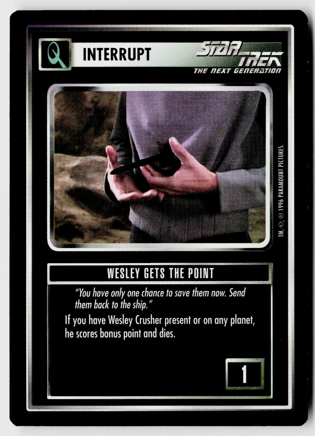 Star Trek The Next Generation CCG | Q Continuum | Wesley Gets the Point | Uncommon