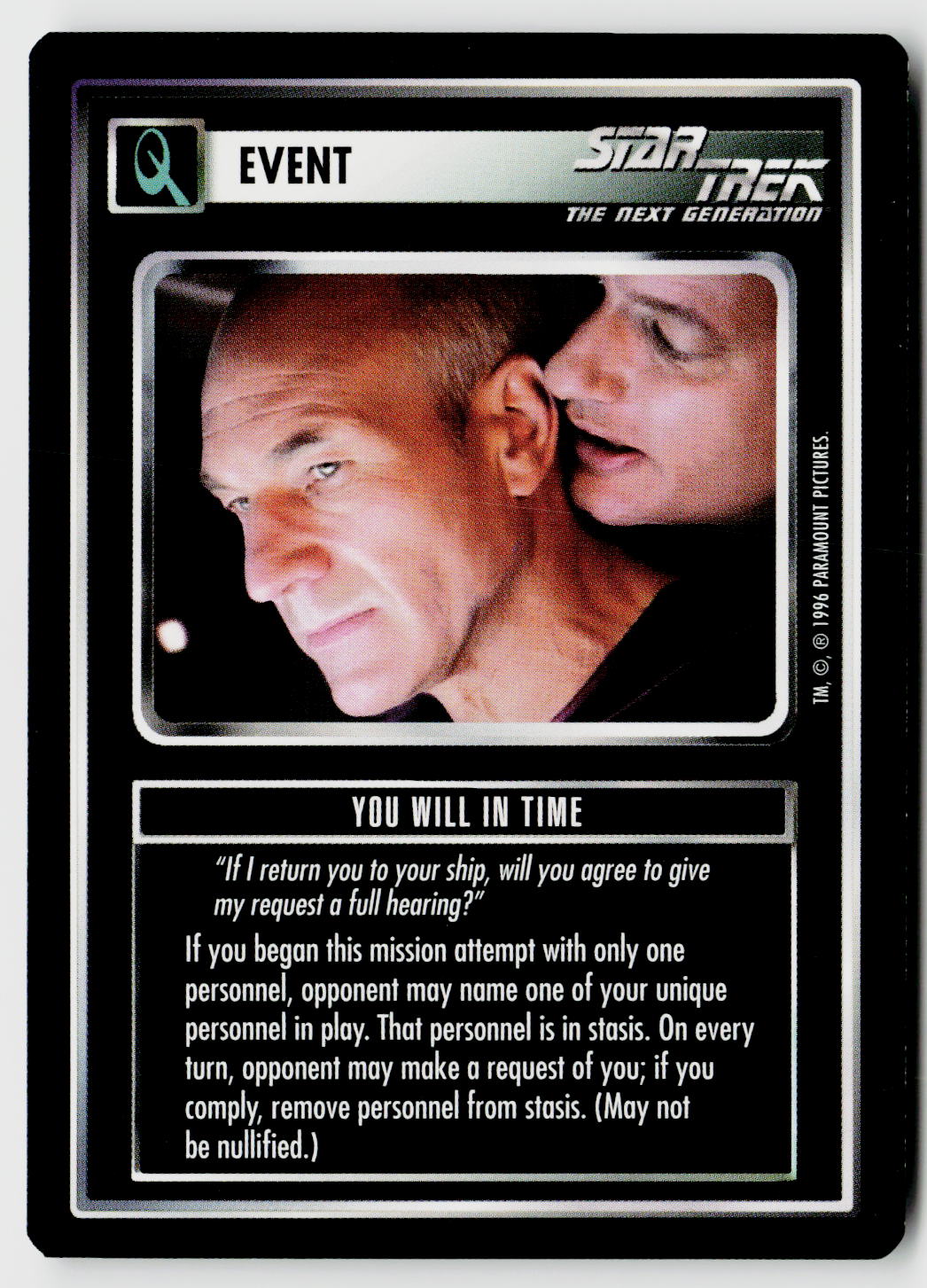 Star Trek The Next Generation CCG | Q Continuum | You Will In Time | Common