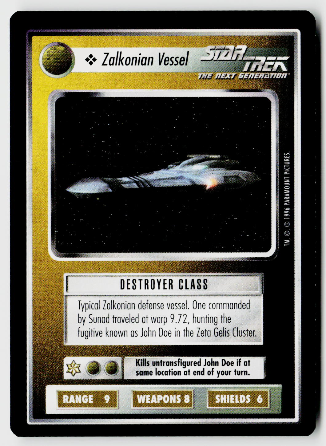 Star Trek The Next Generation CCG | Q Continuum | Zalkonian Vessel | Common