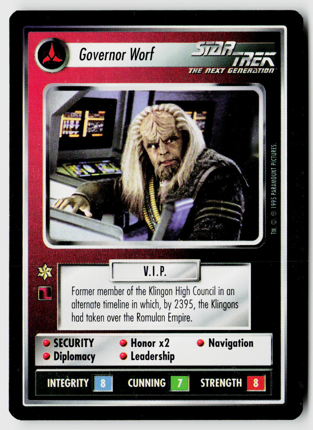 Star Trek The Next Generation CCG | Alternate Universe | Governor Worf | Rare