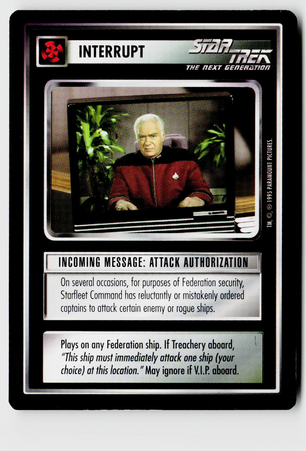 Star Trek The Next Generation CCG | Alternate Universe | Incoming Message: Attack Authorization | Uncommon