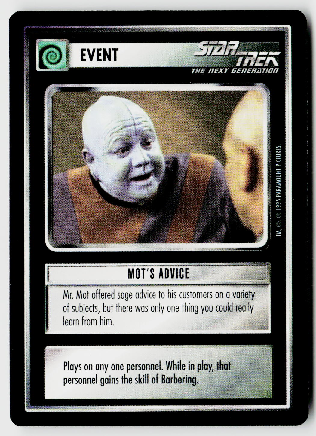 Star Trek The Next Generation CCG | Alternate Universe | Mot's Advice | Uncommon