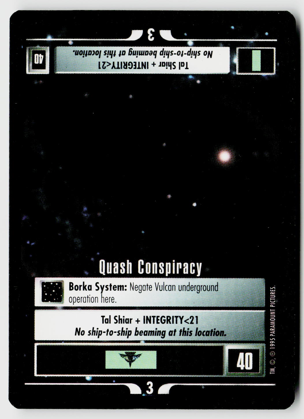 Star Trek The Next Generation CCG | Alternate Universe | Quash Conspiracy | Rare
