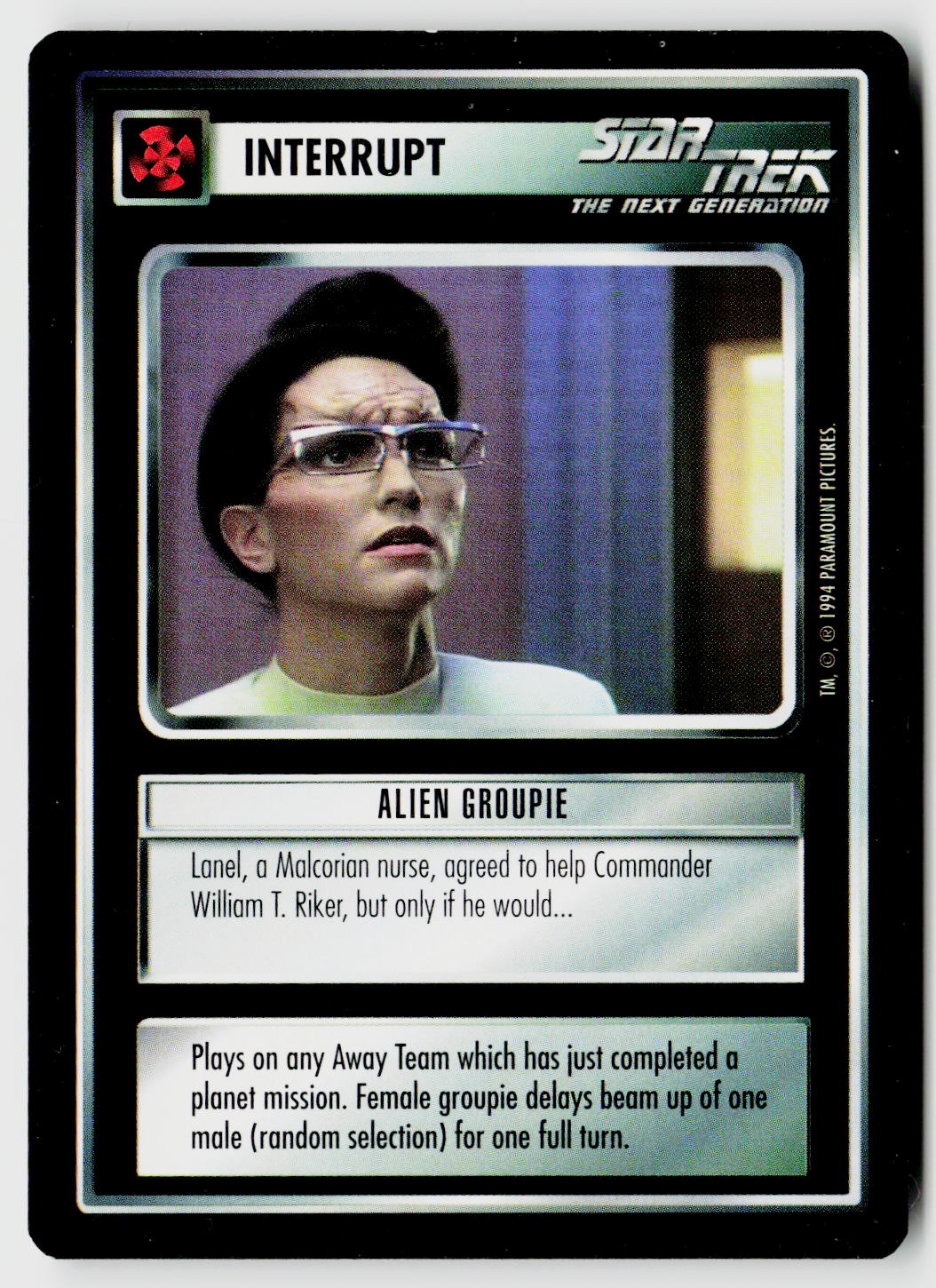 Star Trek The Next Generation | 1E Premiere Black Border | Alien Groupie | Rare