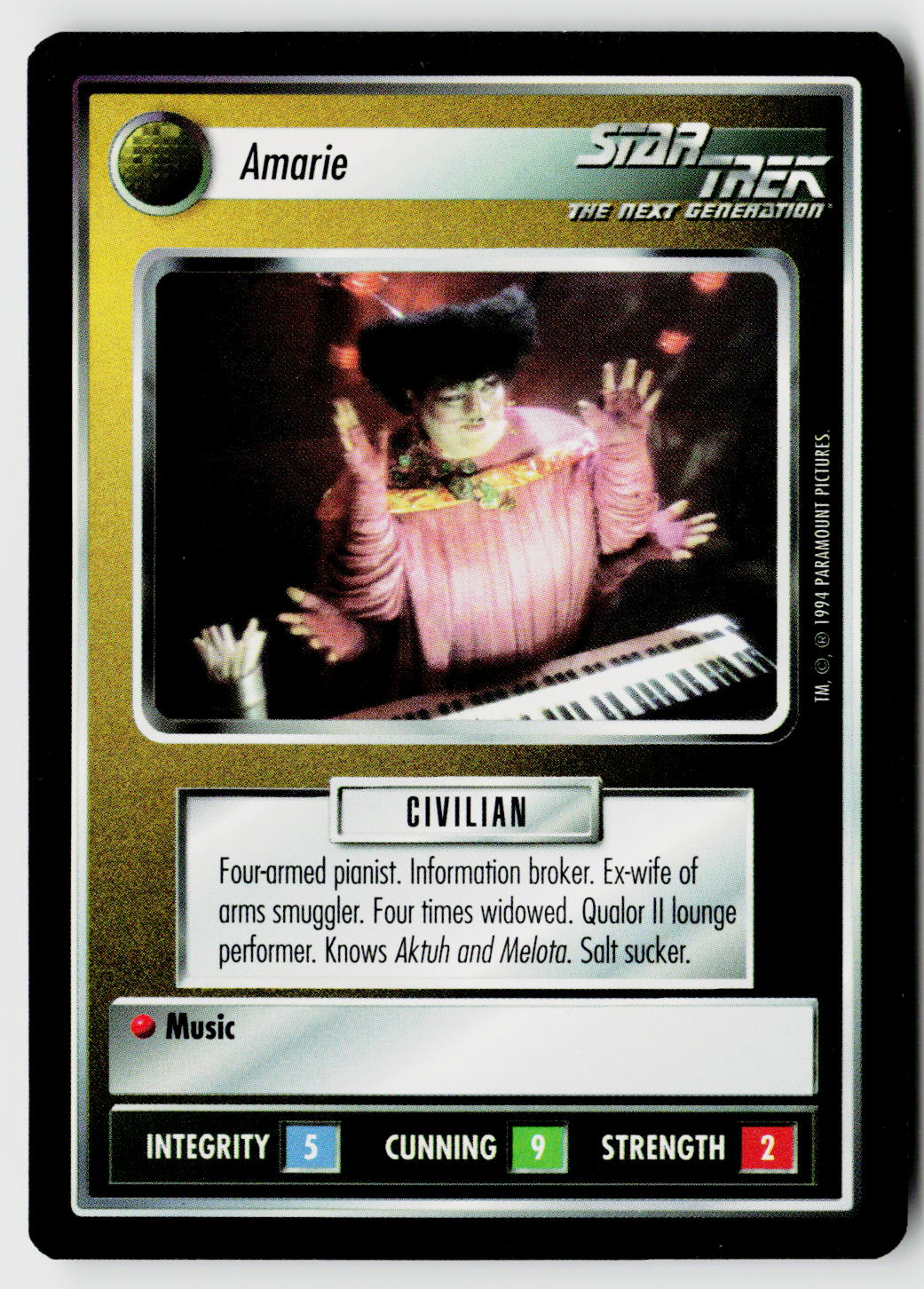 Star Trek The Next Generation | 1E Premiere Black Border | Amarie | Uncommon