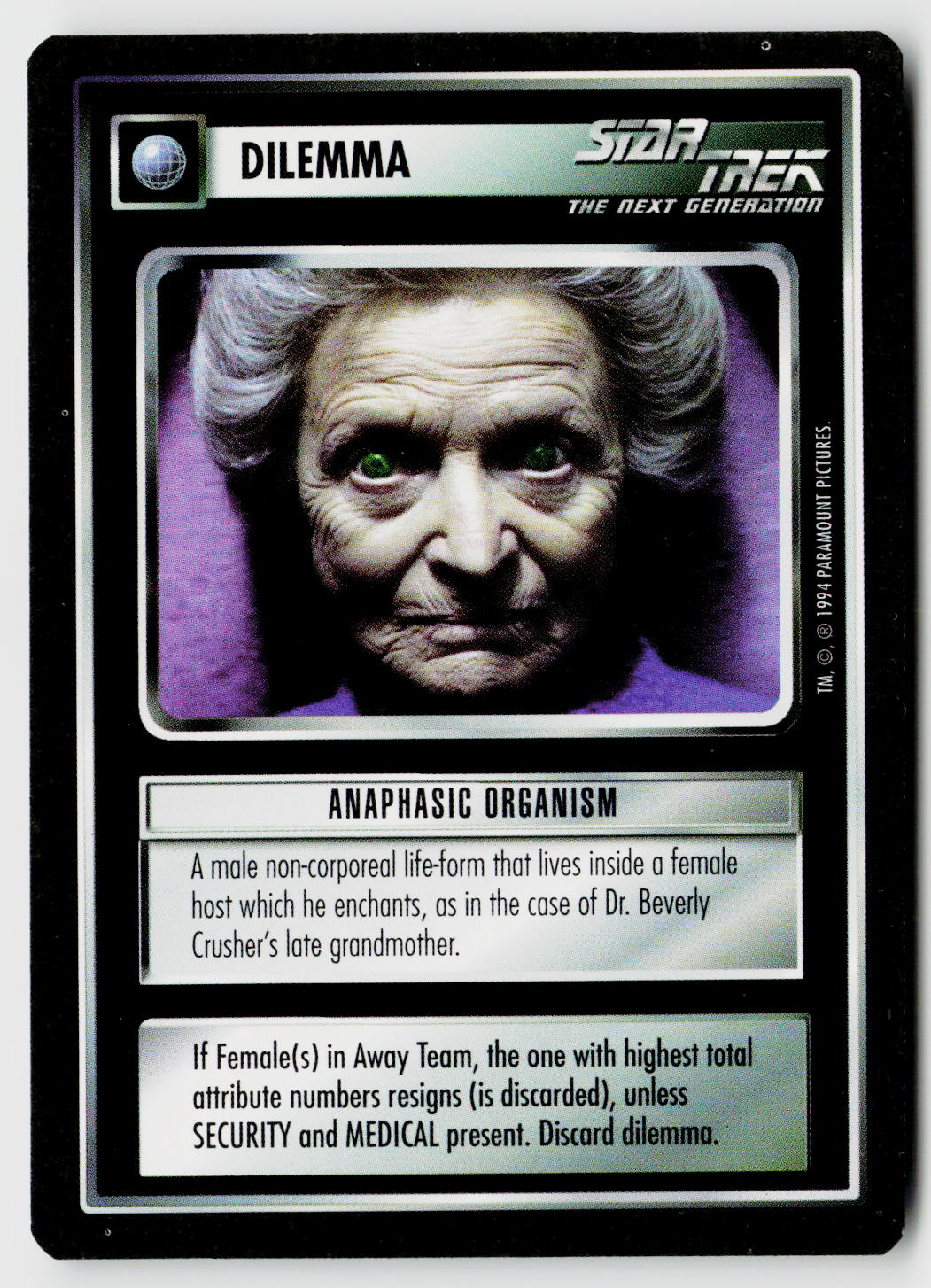 Star Trek The Next Generation | 1E Premiere Black Border | Anaphasic Organism | Common