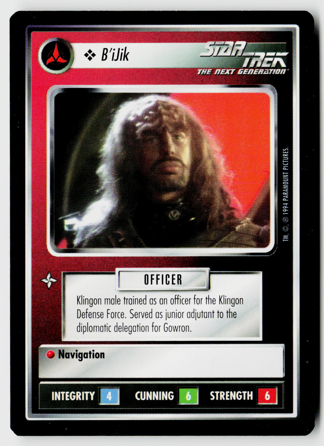 Star Trek The Next Generation | 1E Premiere Black Border | B'iJik | Uncommon