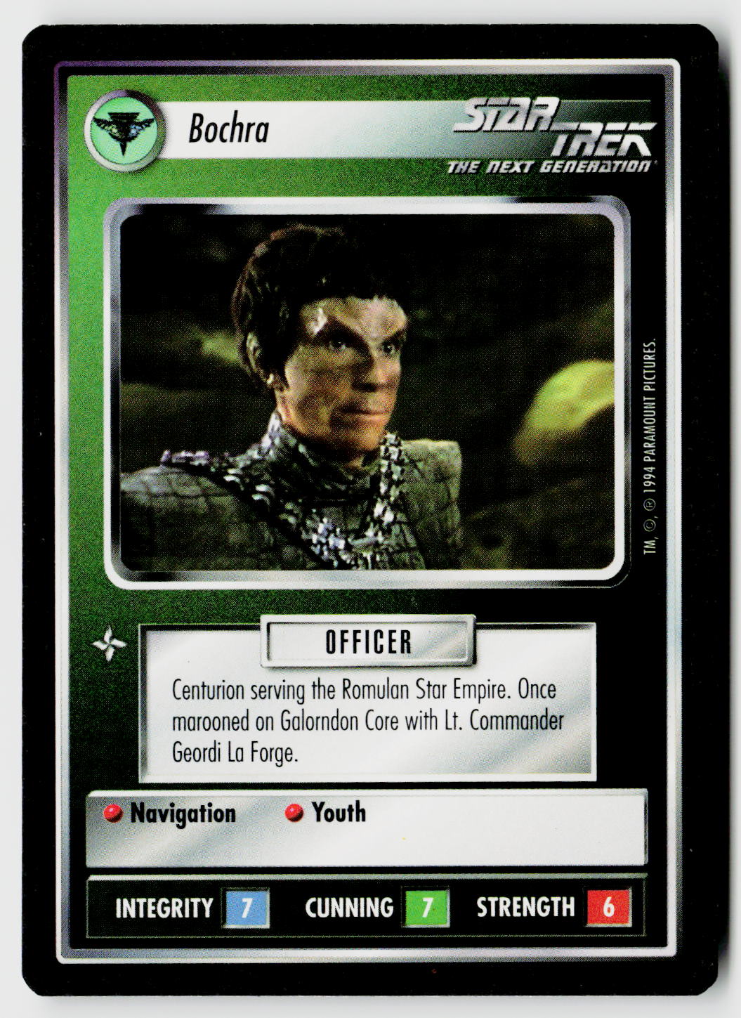 Star Trek The Next Generation | 1E Premiere Black Border | Bochra | Uncommon
