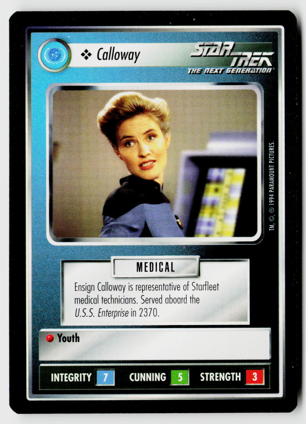 Star Trek The Next Generation | 1E Premiere Black Border | Calloway | Common