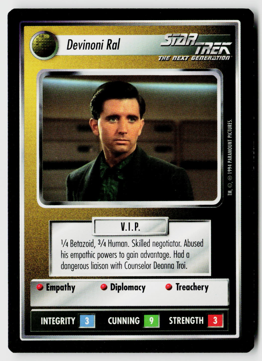 Star Trek The Next Generation | 1E Premiere Black Border | Devinoni Ral | Uncommon