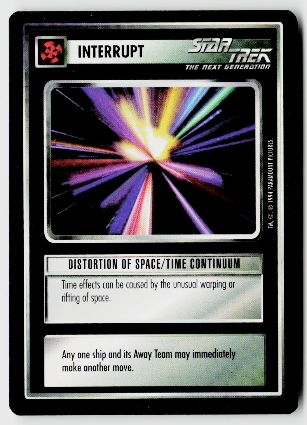 Star Trek The Next Generation | 1E Premiere Black Border | Distortion of Space/Time Continuum | Uncommon