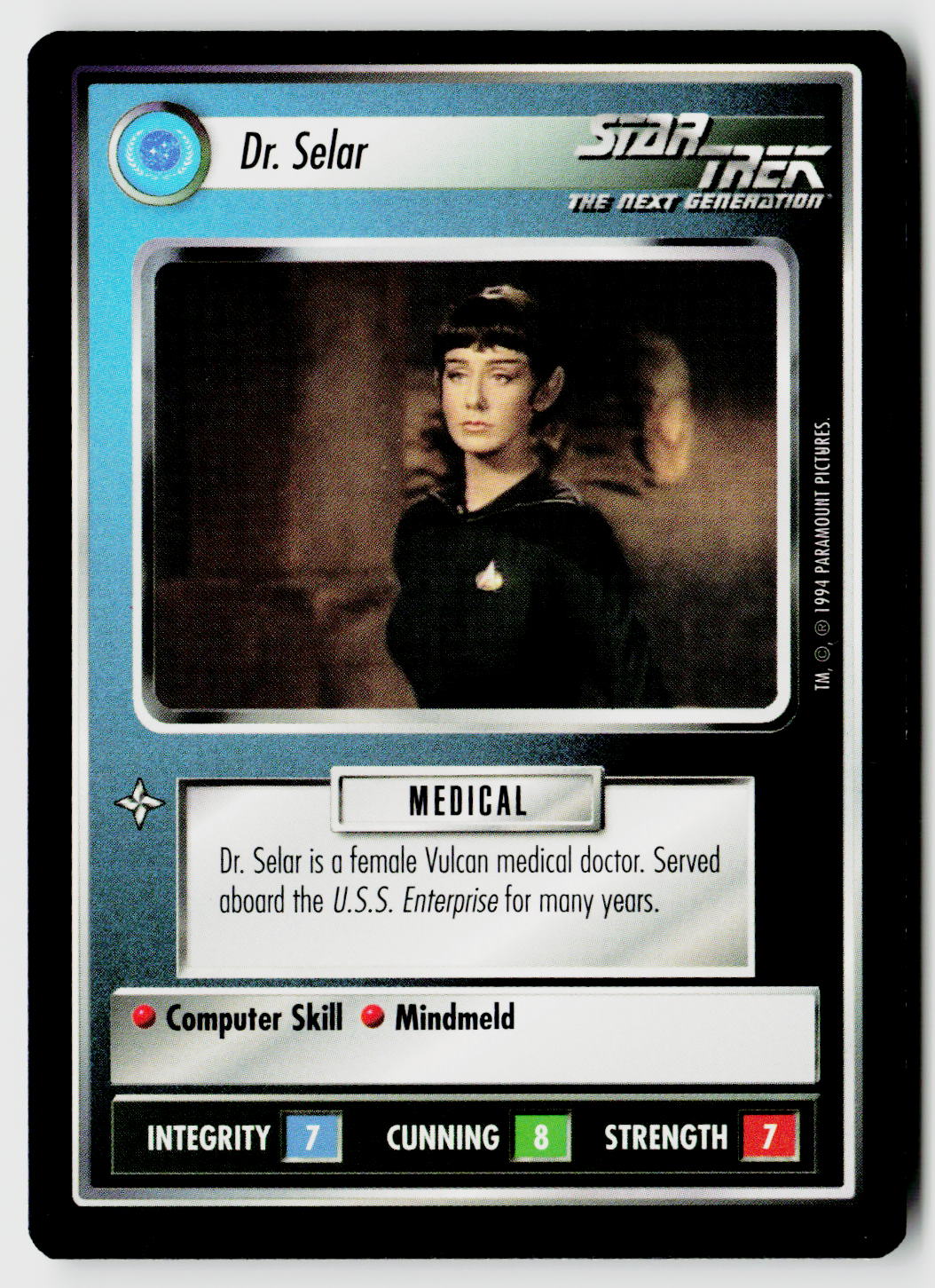Star Trek The Next Generation | 1E Premiere Black Border | Dr. Selar | Uncommon