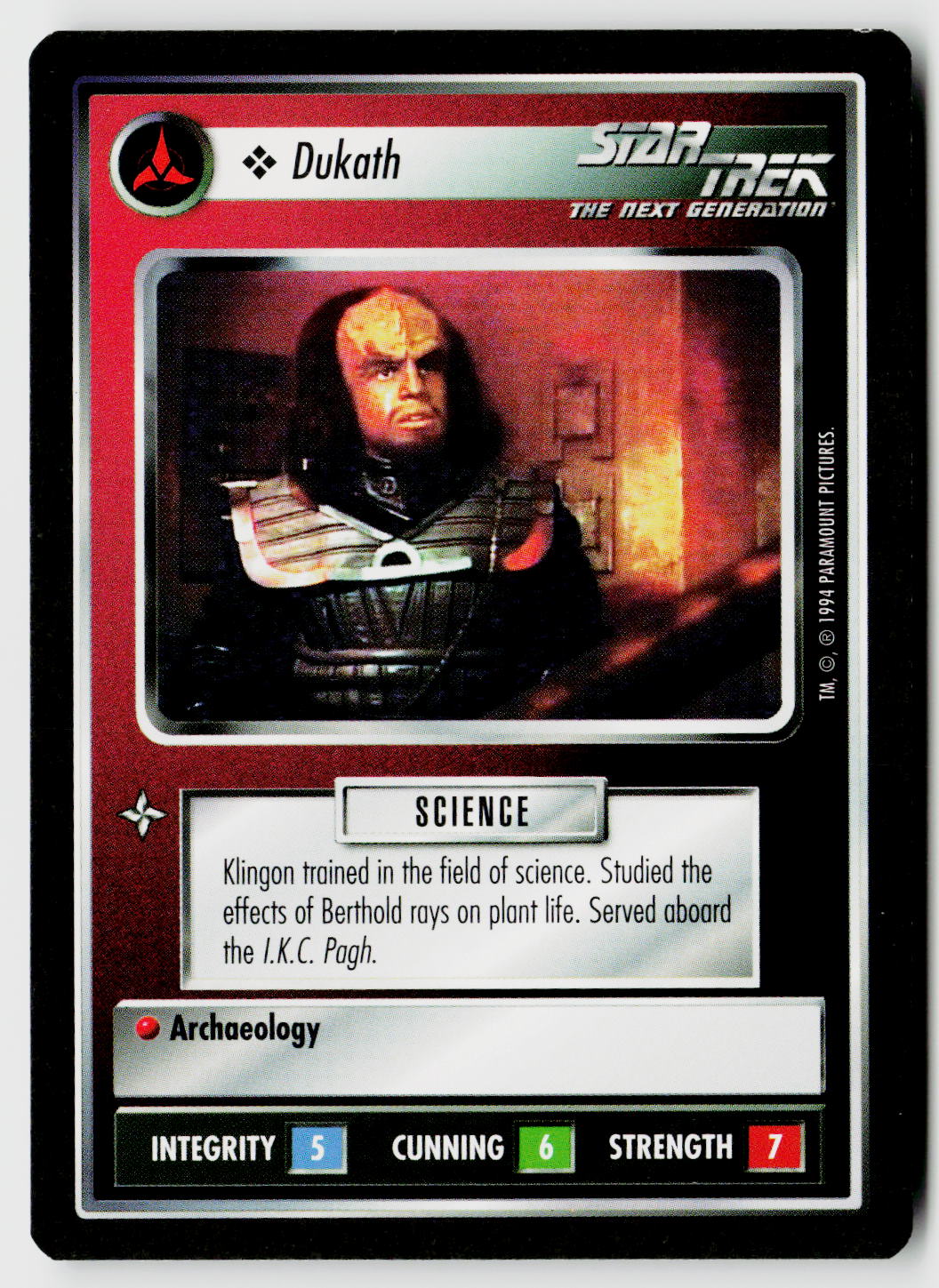 Star Trek The Next Generation | 1E Premiere Black Border | Dukath | Common