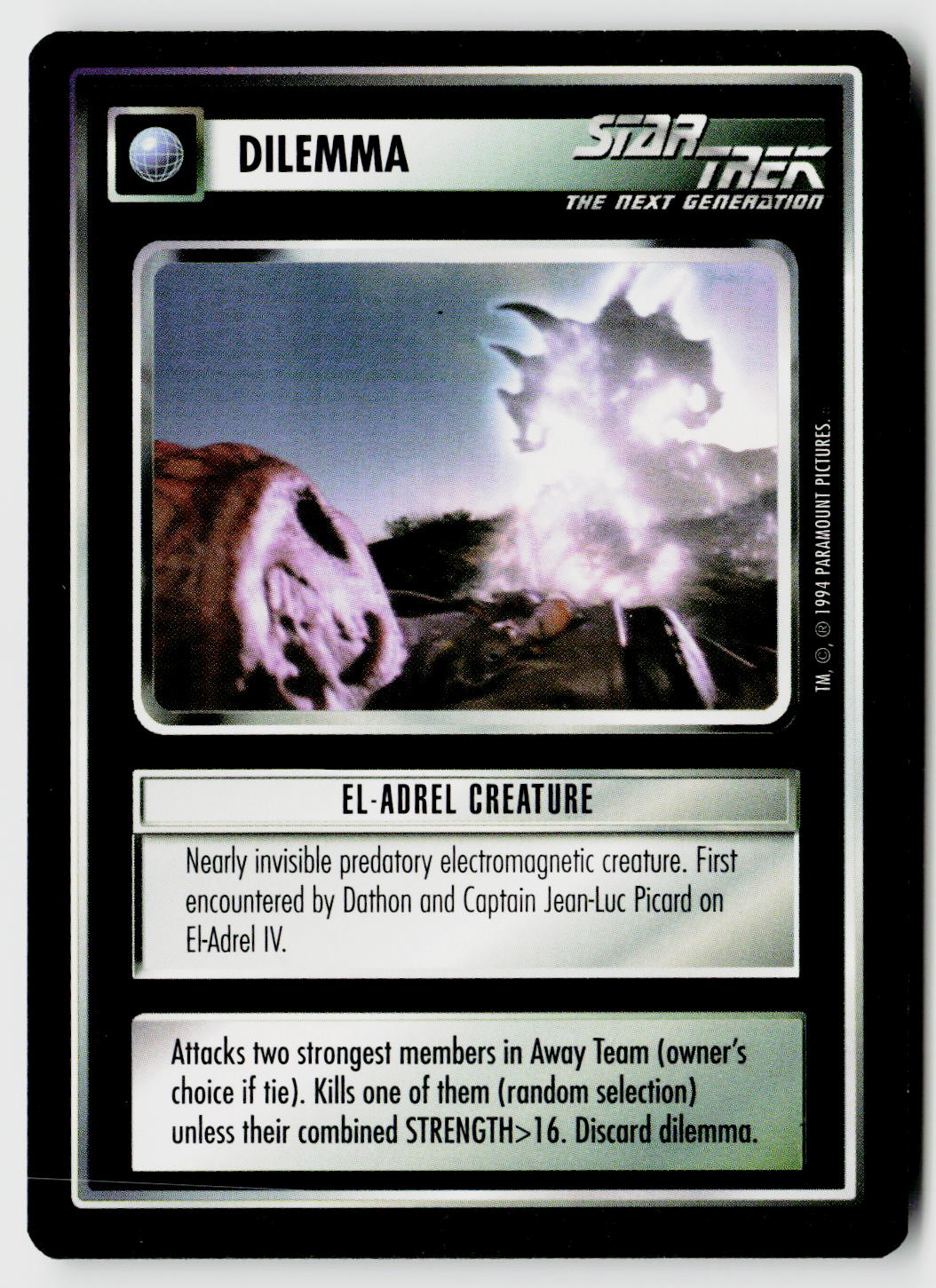 Star Trek The Next Generation | 1E Premiere Black Border | El-Adrel Creature | Uncommon
