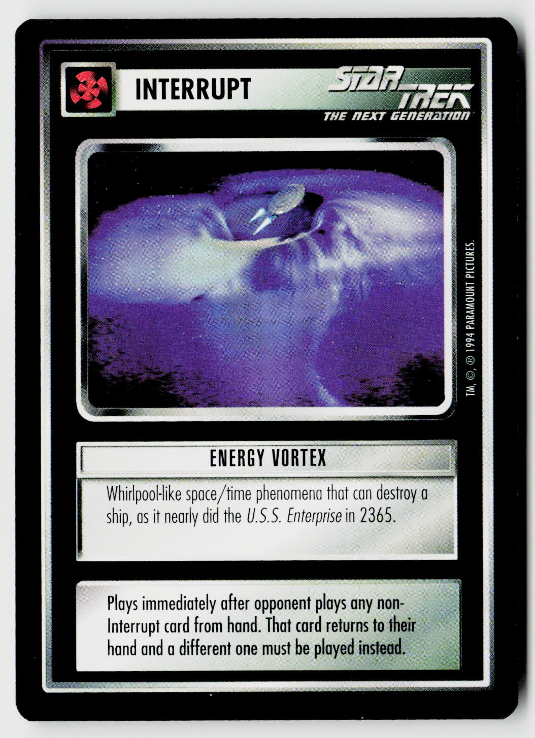 Star Trek The Next Generation | 1E Premiere Black Border | Energy Vortex | Uncommon