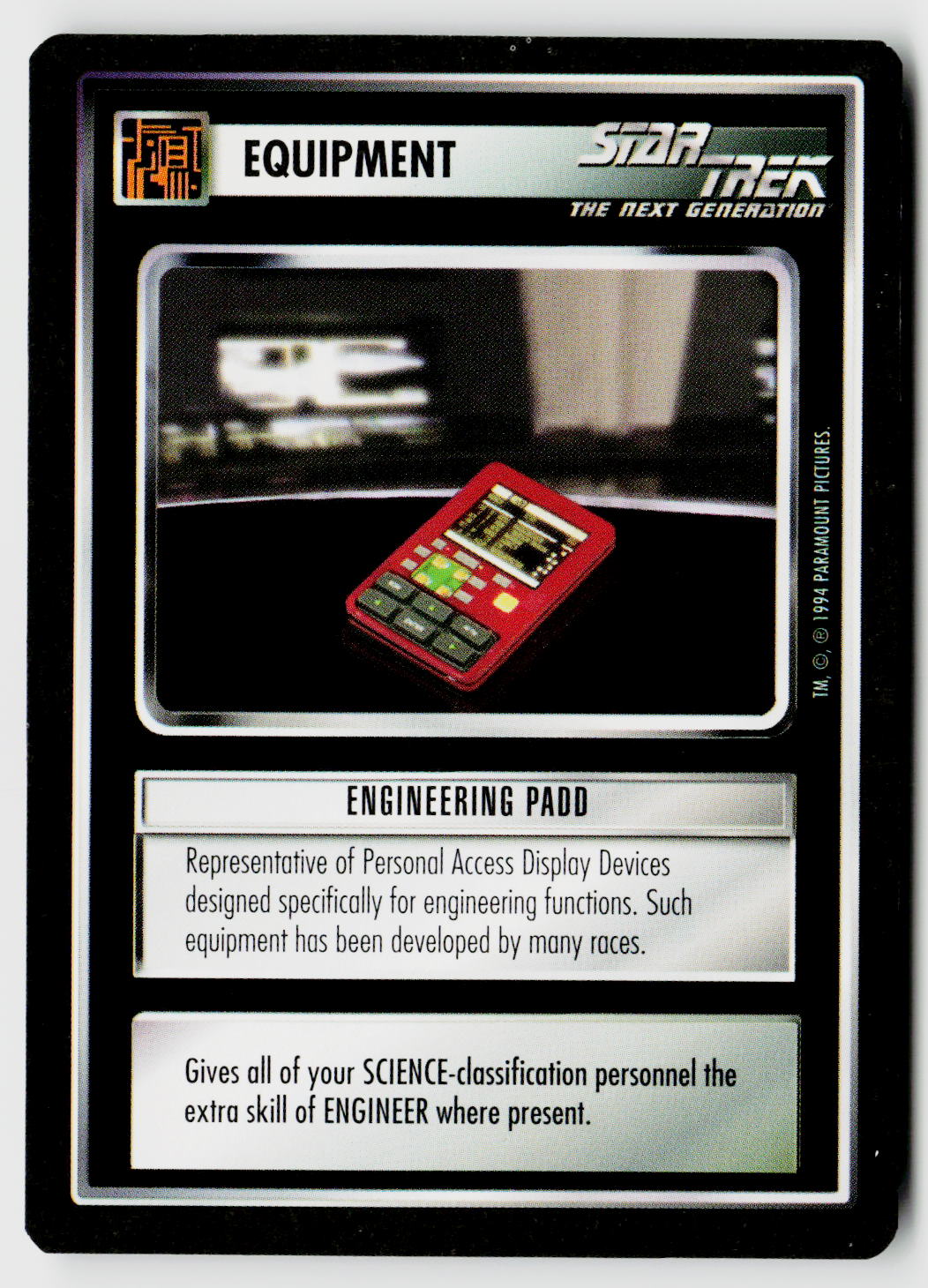 Star Trek The Next Generation | 1E Premiere Black Border | Engineering PADD | Common