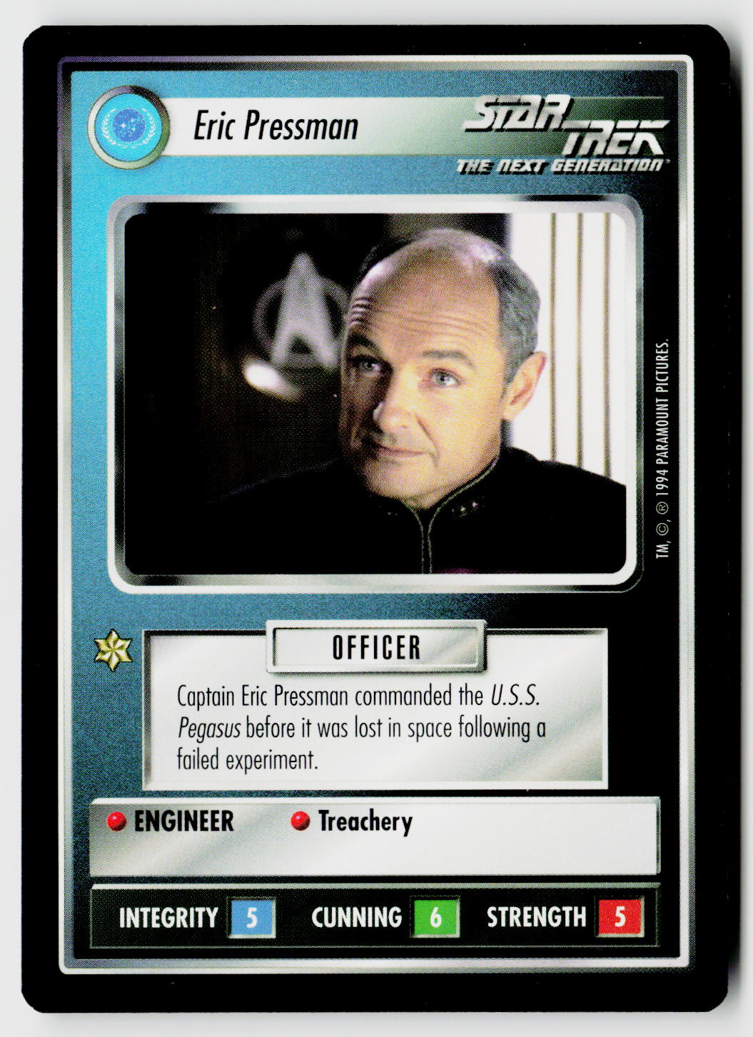 Star Trek The Next Generation | 1E Premiere Black Border | Eric Pressman | Uncommon