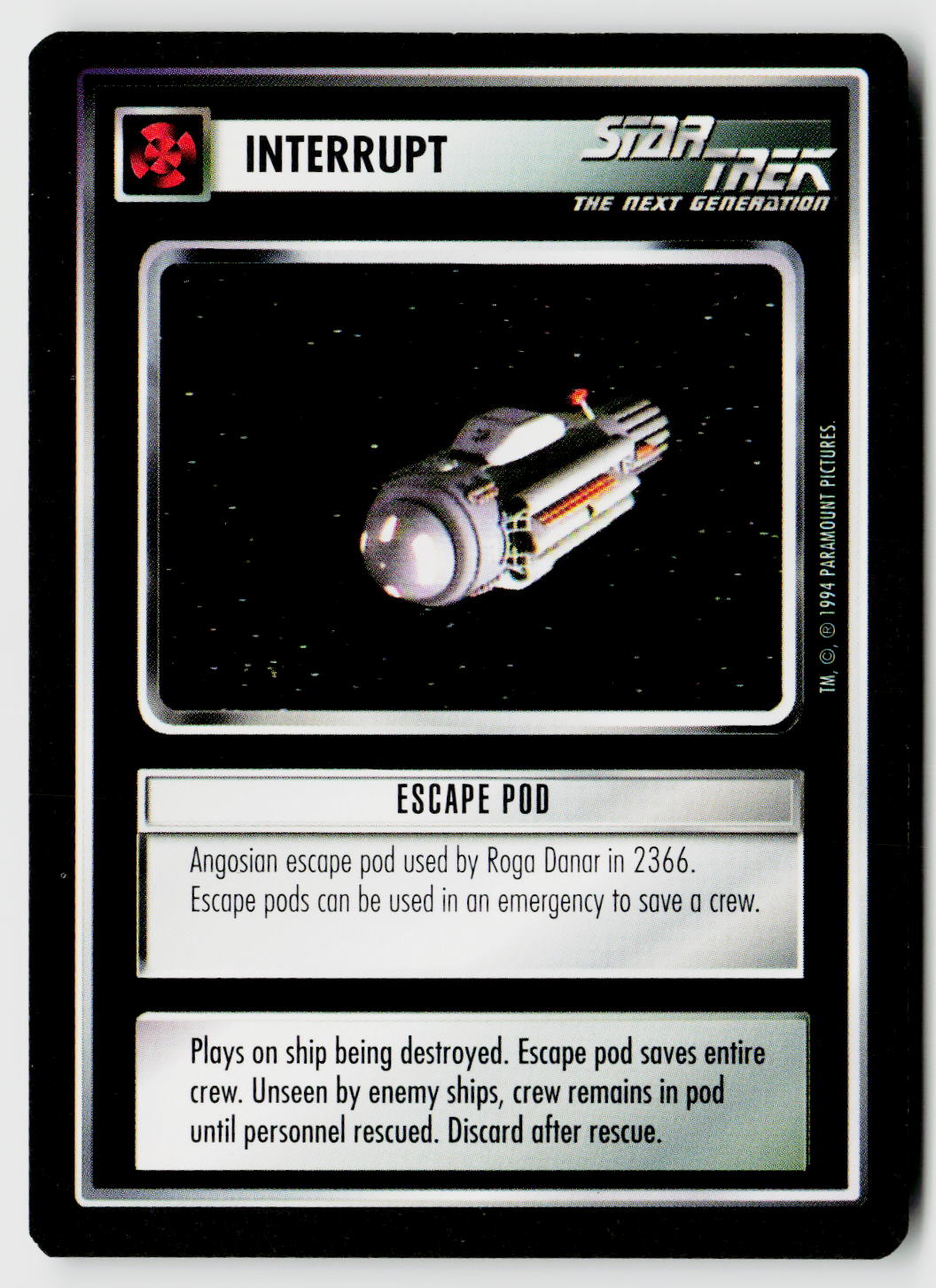 Star Trek The Next Generation | 1E Premiere Black Border | Escape Pod | Common