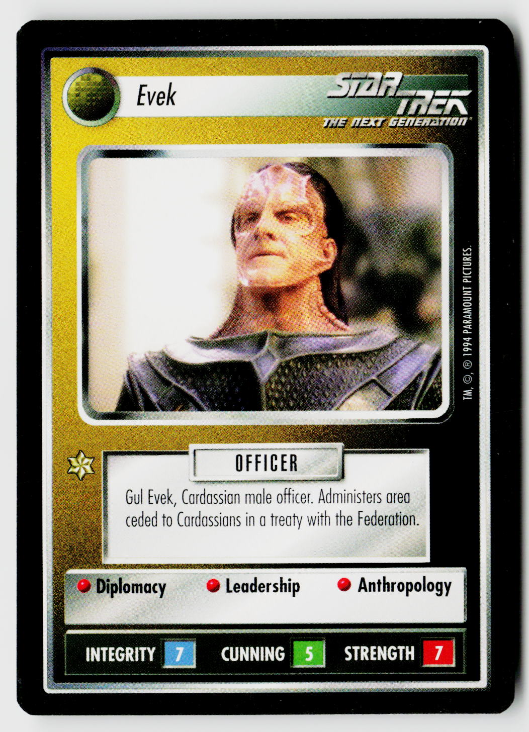 Star Trek The Next Generation | 1E Premiere Black Border | Evek | Uncommon