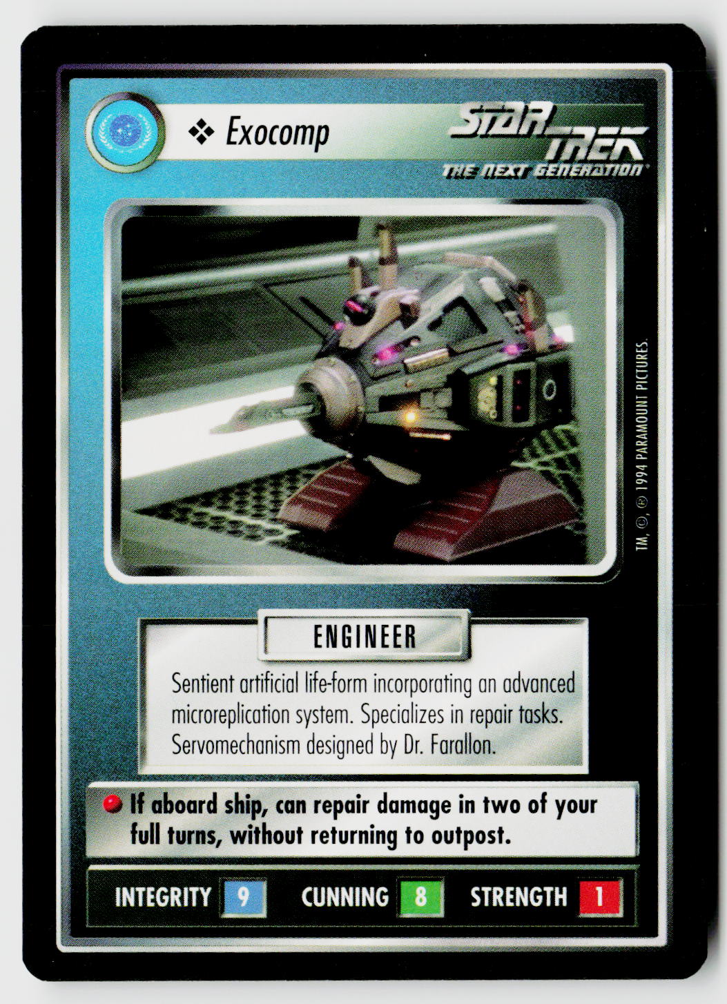 Star Trek The Next Generation | 1E Premiere Black Border | Exocomp | Uncommon