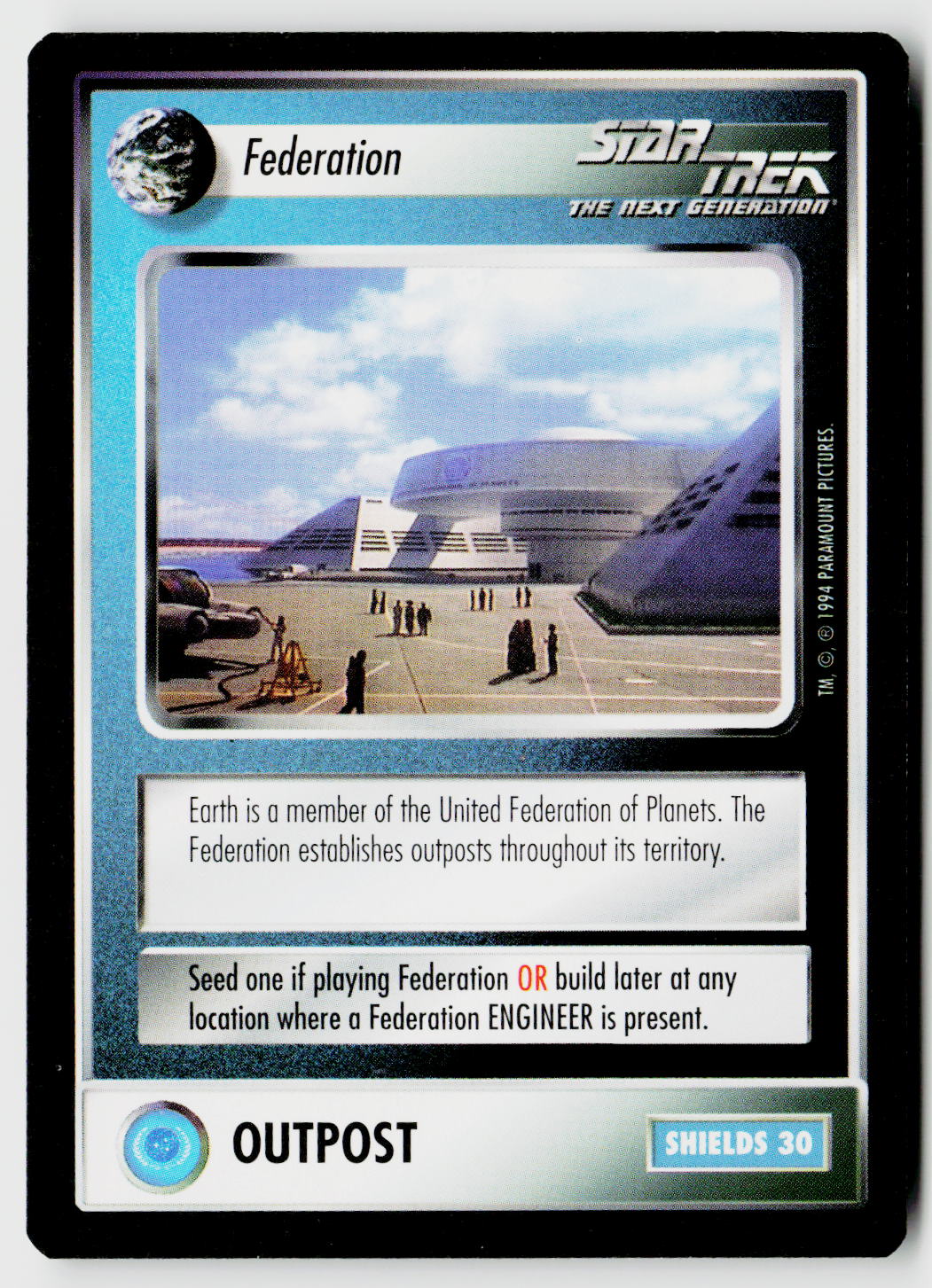 Star Trek The Next Generation | 1E Premiere Black Border | Federation Outpost | Common