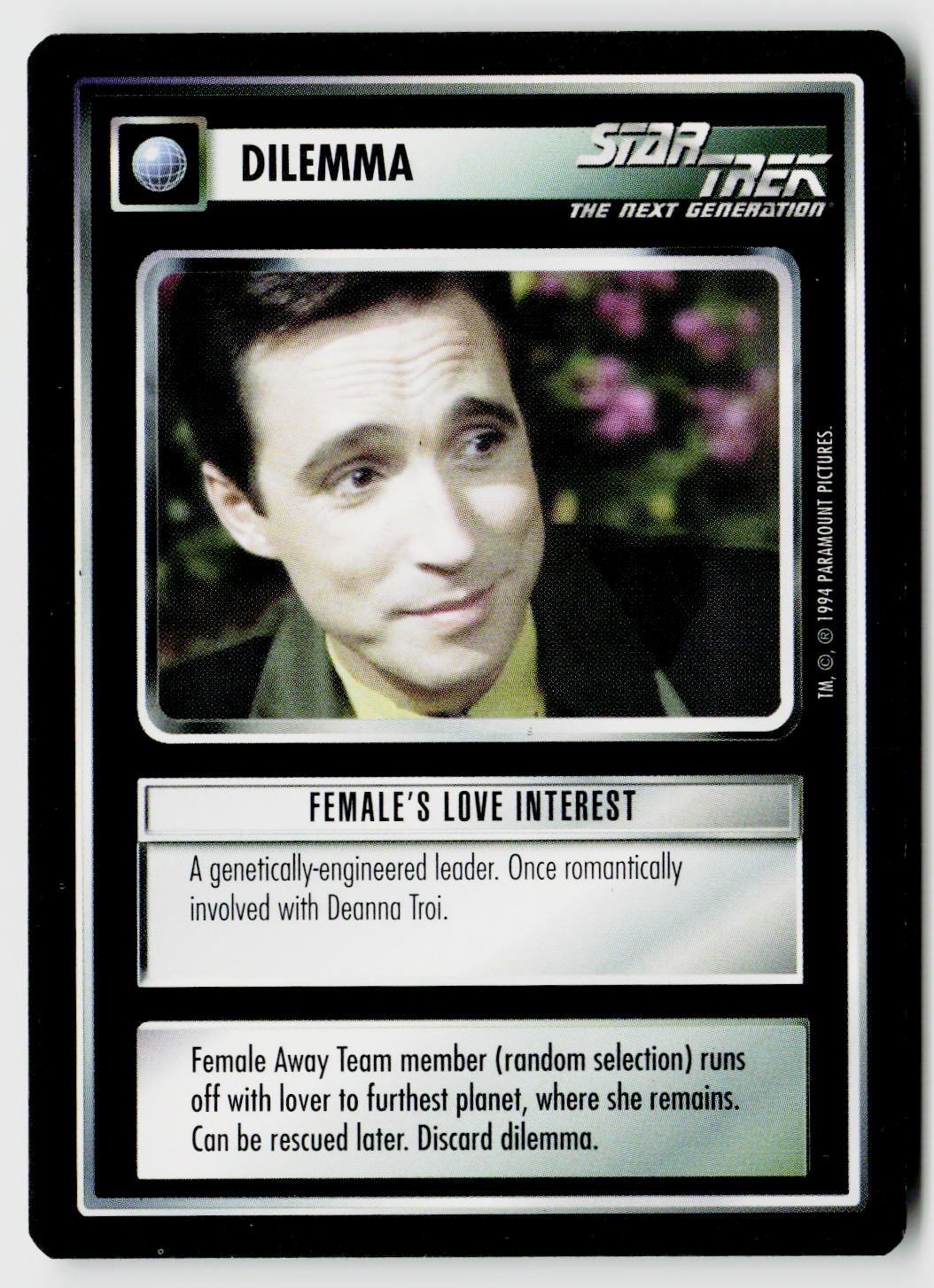 Star Trek The Next Generation | 1E Premiere Black Border | Female's Love Interest | Common