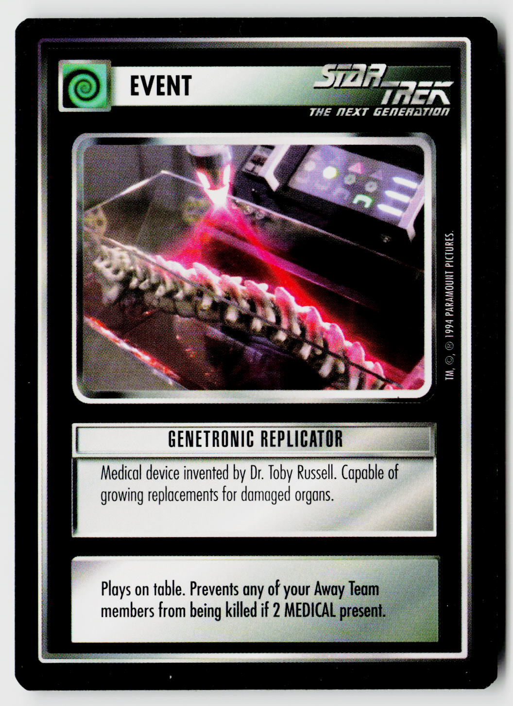 Star Trek The Next Generation | 1E Premiere Black Border | Genetronic Replicator | Uncommon