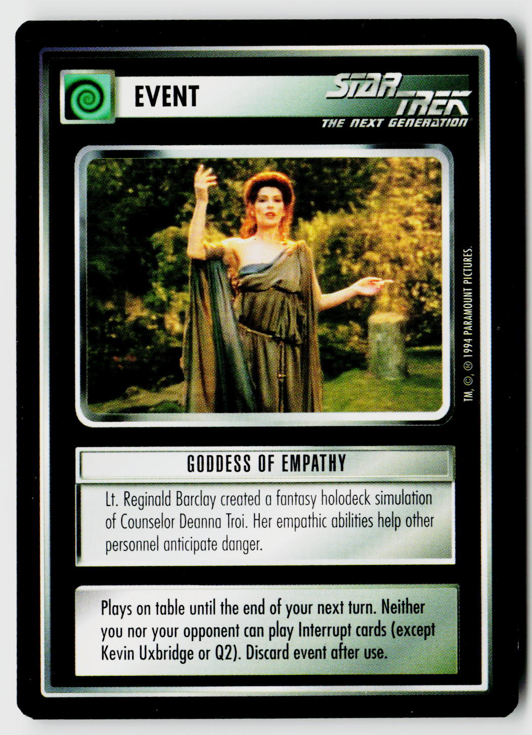 Star Trek The Next Generation | 1E Premiere Black Border | Goddess of Empathy | Rare