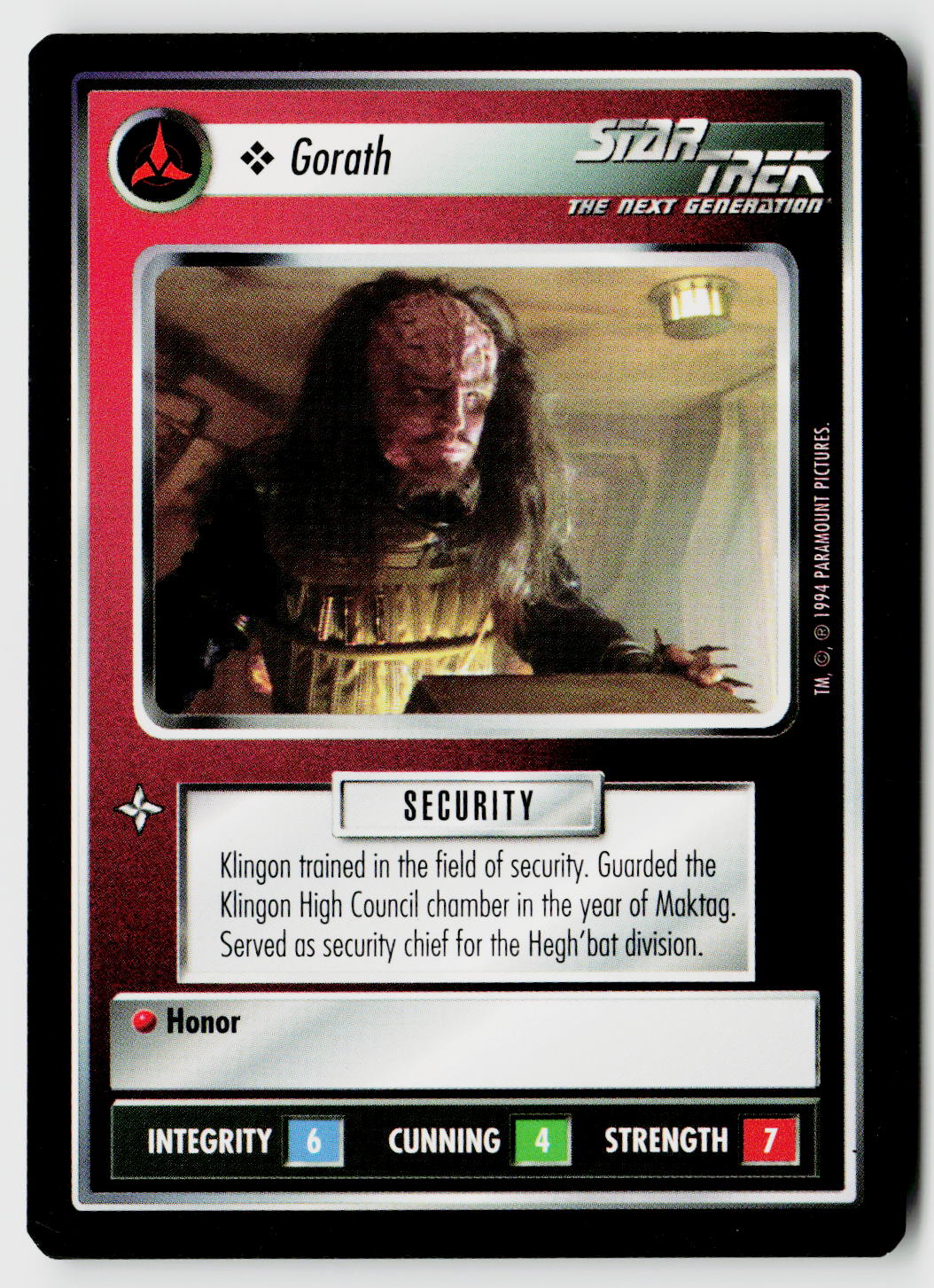 Star Trek The Next Generation | 1E Premiere Black Border | Gorath | Common
