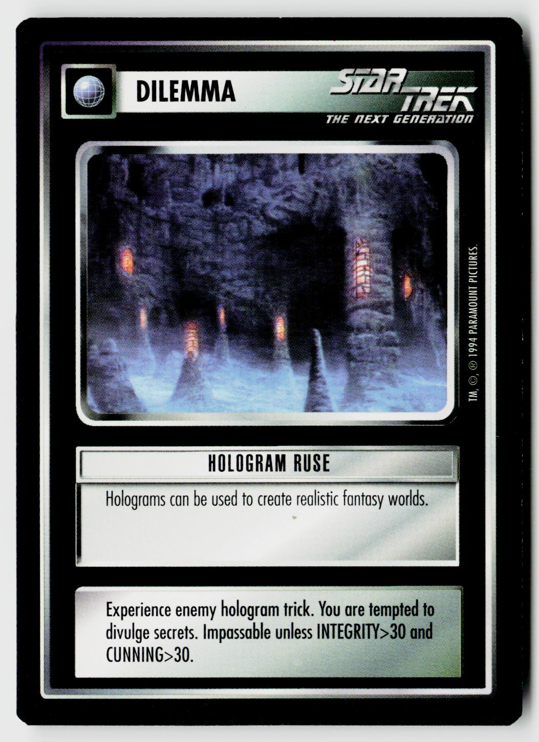 Star Trek The Next Generation | 1E Premiere Black Border | Hologram Ruse | Uncommon