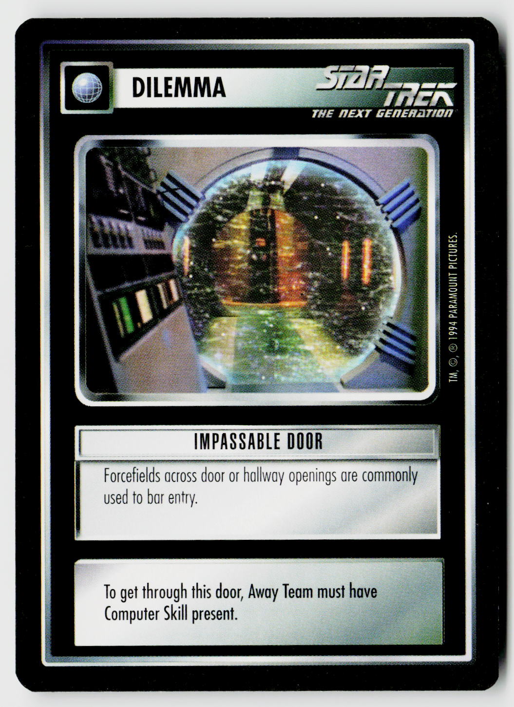 Star Trek The Next Generation | 1E Premiere Black Border | Impassable Door | Common