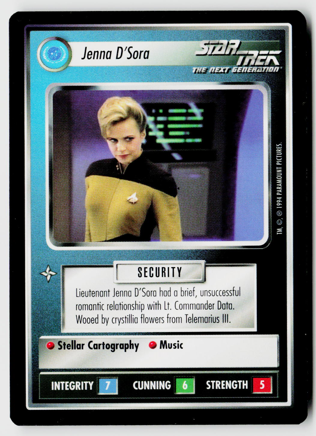 Star Trek The Next Generation | 1E Premiere Black Border | Jenna D'Sora | Uncommon