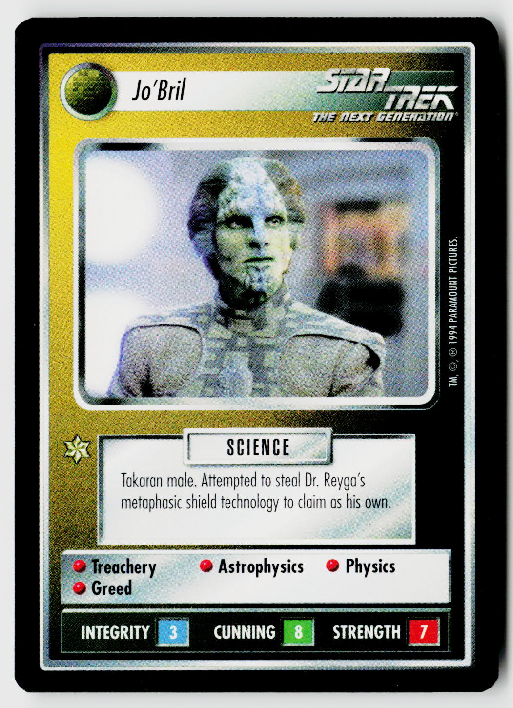 Star Trek The Next Generation | 1E Premiere Black Border | Jo'Bril | Uncommon
