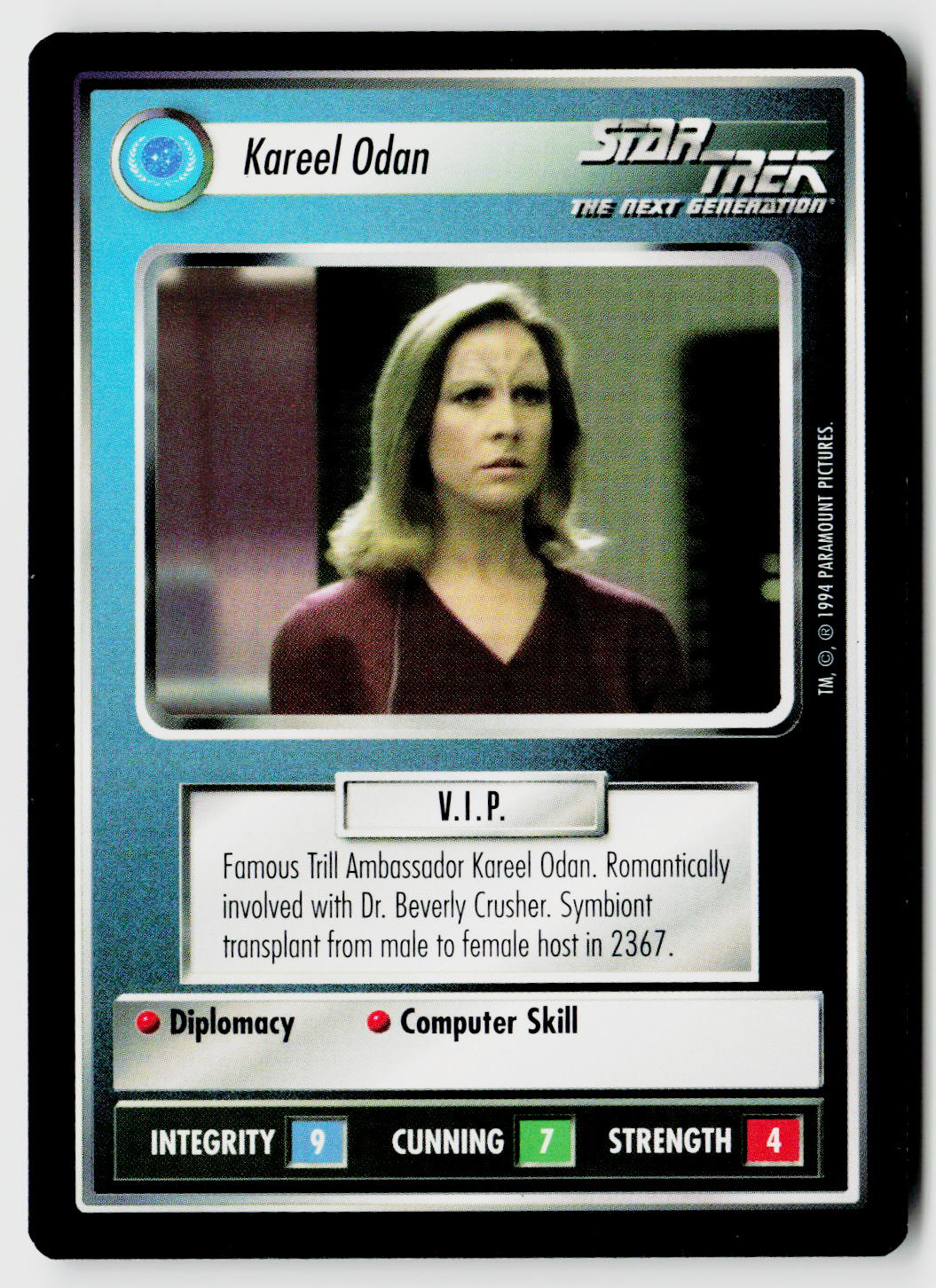 Star Trek The Next Generation | 1E Premiere Black Border | Kareel Odan | Rare