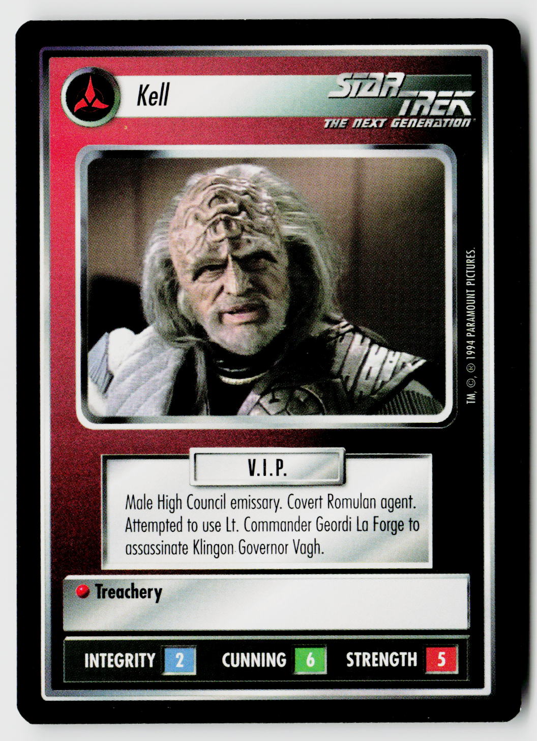 Star Trek The Next Generation | 1E Premiere Black Border | Kell | Uncommon