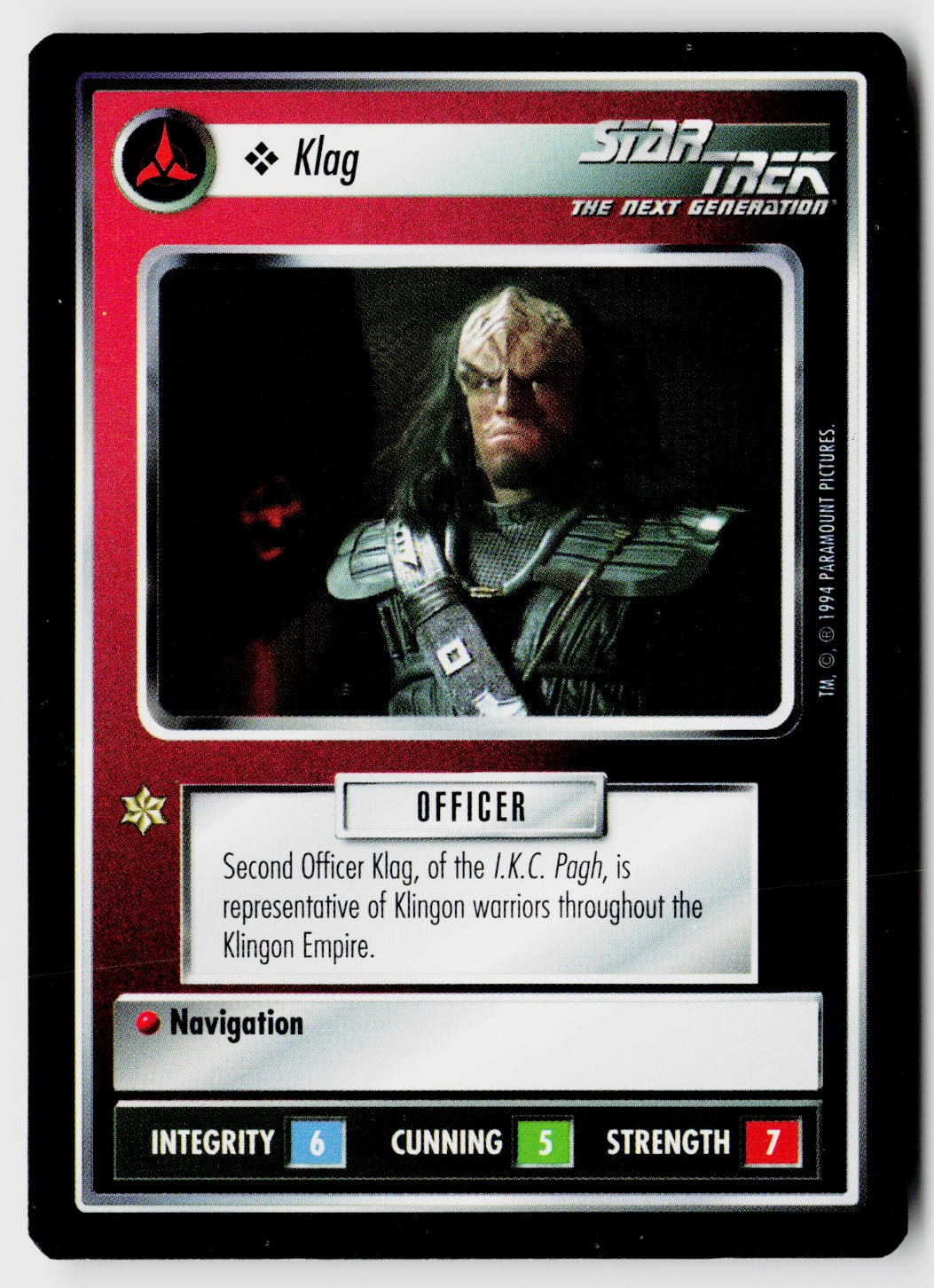 Star Trek The Next Generation | 1E Premiere Black Border | Klag | Common