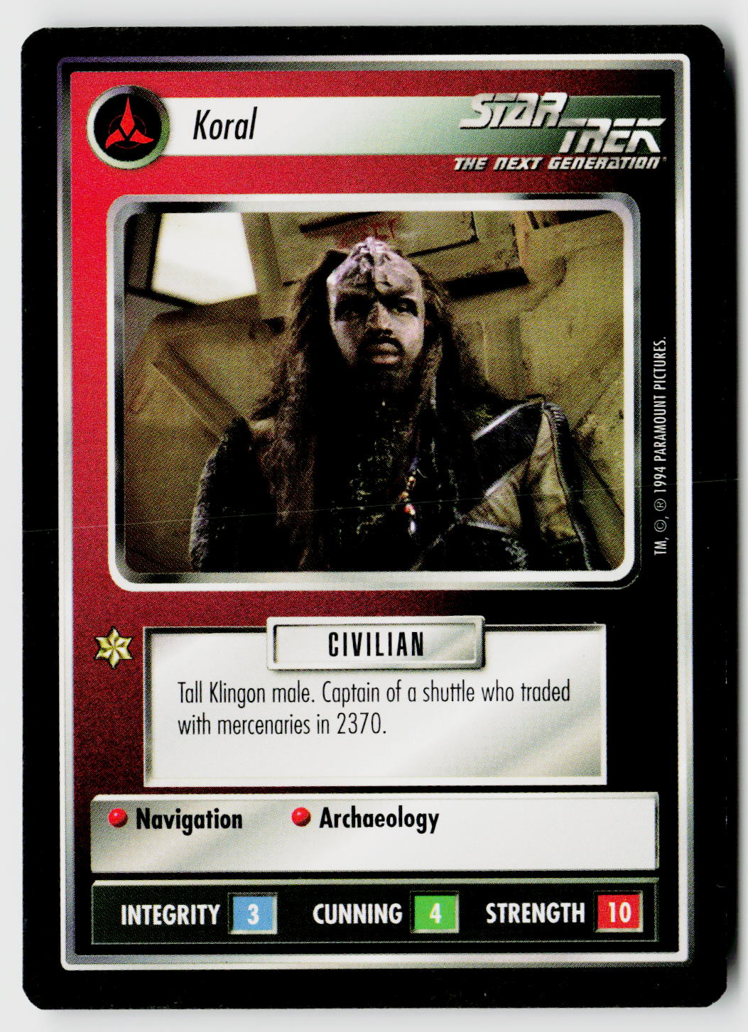 Star Trek The Next Generation | 1E Premiere Black Border | Koral | Uncommon