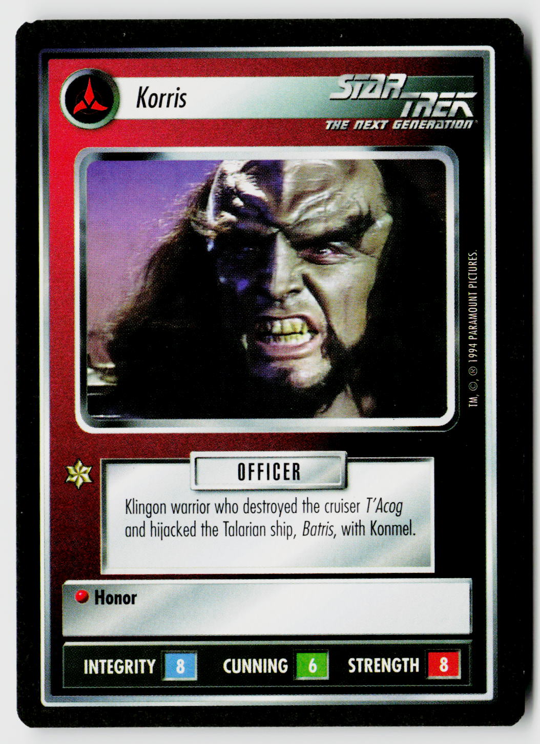 Star Trek The Next Generation | 1E Premiere Black Border | Korris | Uncommon