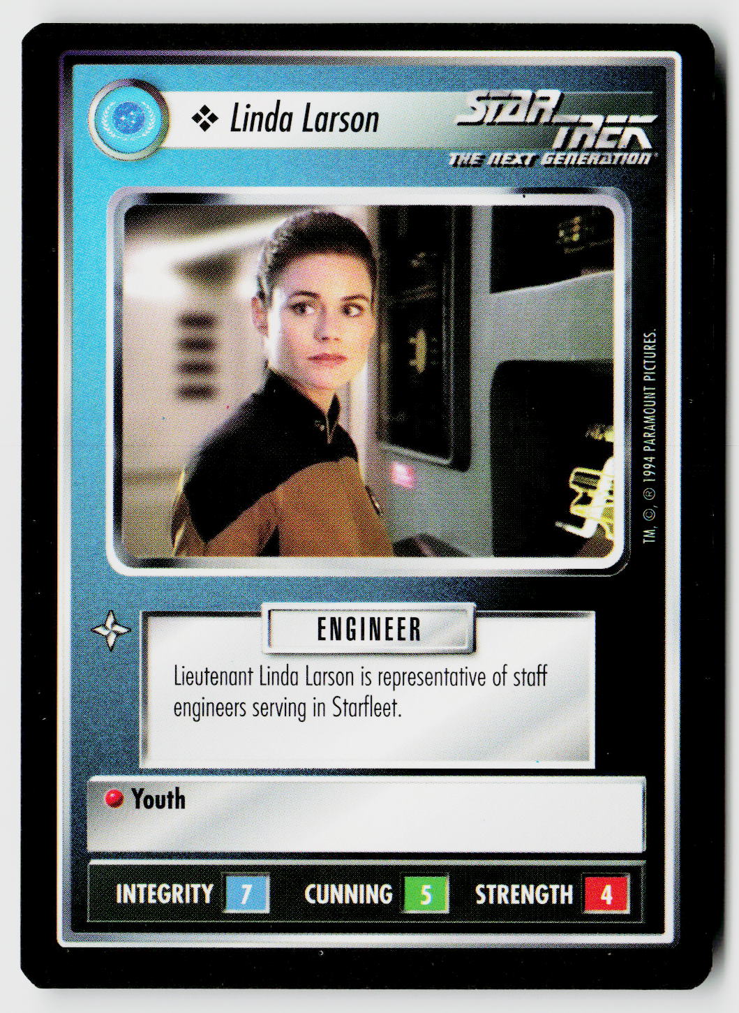 Star Trek The Next Generation | 1E Premiere Black Border | Linda Larson | Uncommon