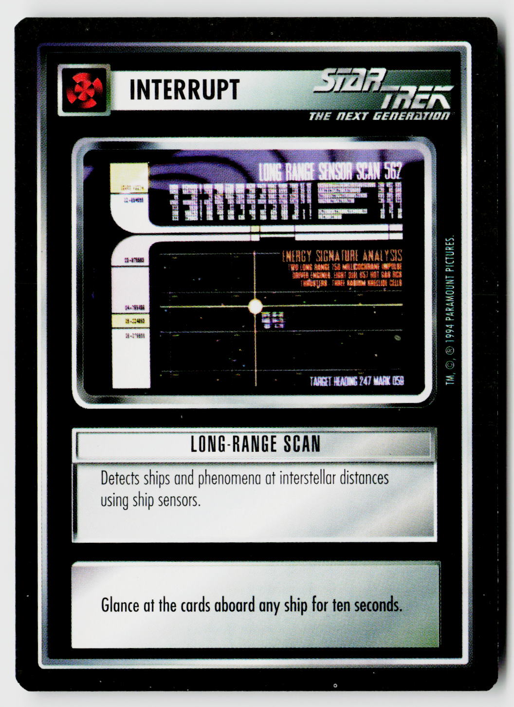 Star Trek The Next Generation | 1E Premiere Black Border | Long-Range Scan | Common