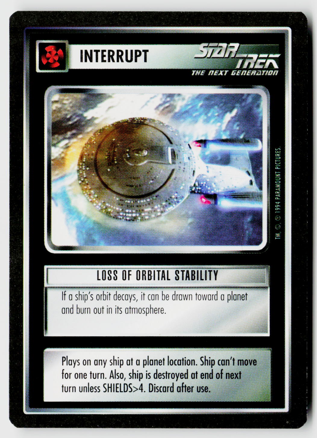 Star Trek The Next Generation | 1E Premiere Black Border | Loss of Orbital Stability | Common