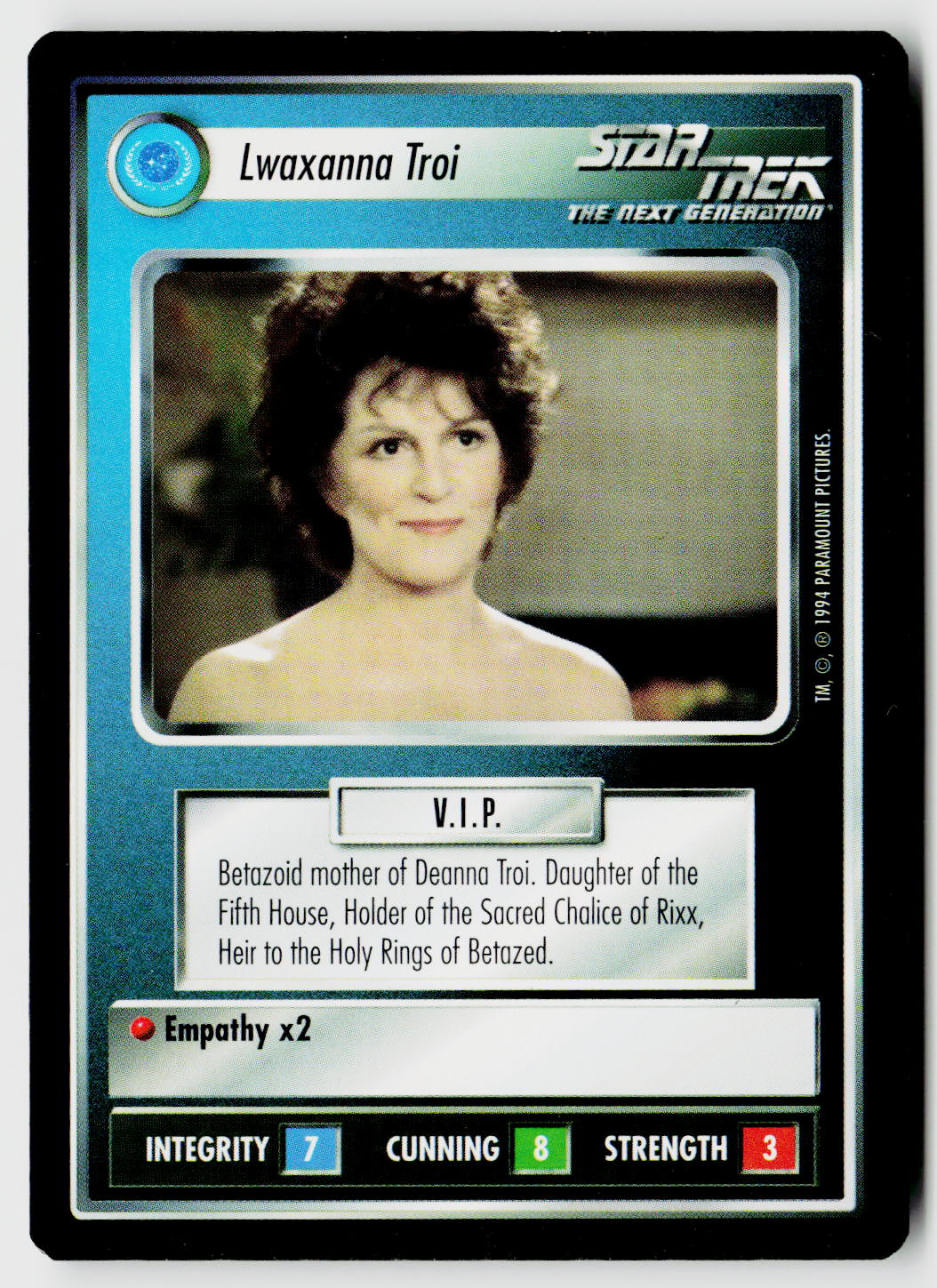 Star Trek The Next Generation | 1E Premiere Black Border | Lwaxanna Troi | Rare
