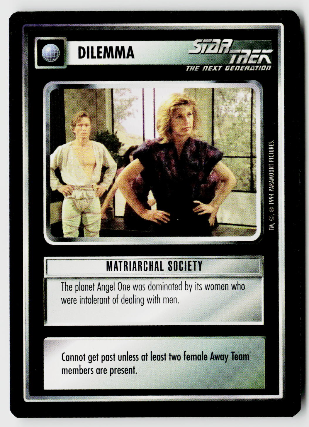 Star Trek The Next Generation | 1E Premiere Black Border | Matriarchal Society | Uncommon