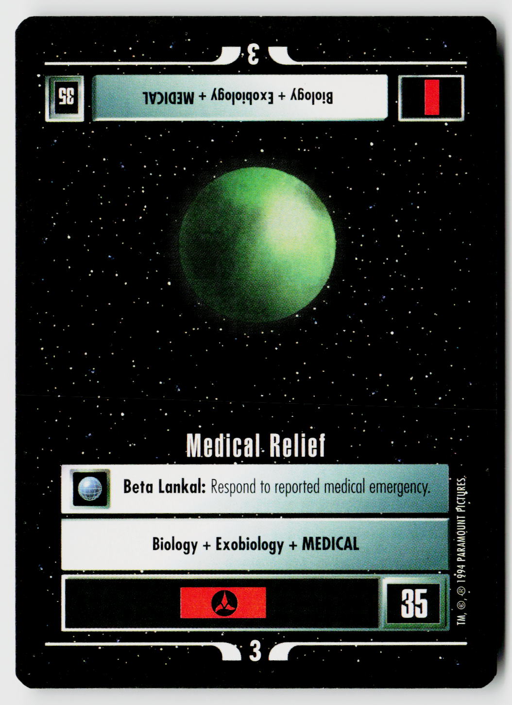 Star Trek The Next Generation | 1E Premiere Black Border | Medical Relief | Rare