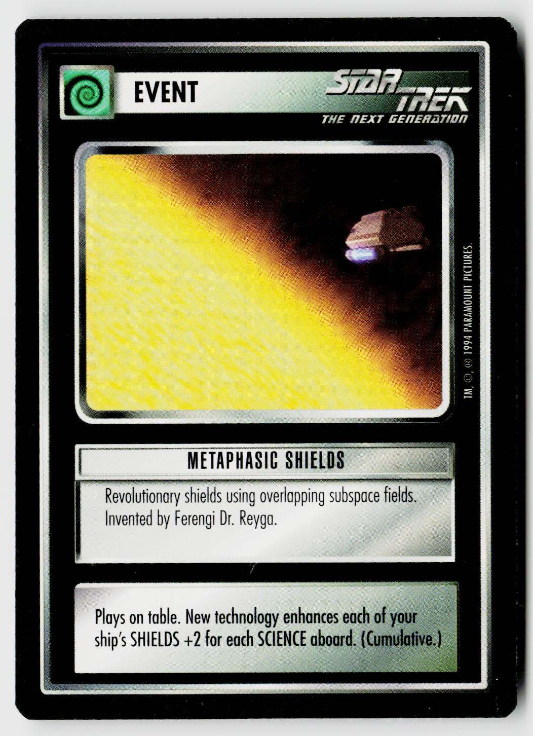 Star Trek The Next Generation | 1E Premiere Black Border | Metaphasic Shields | Uncommon