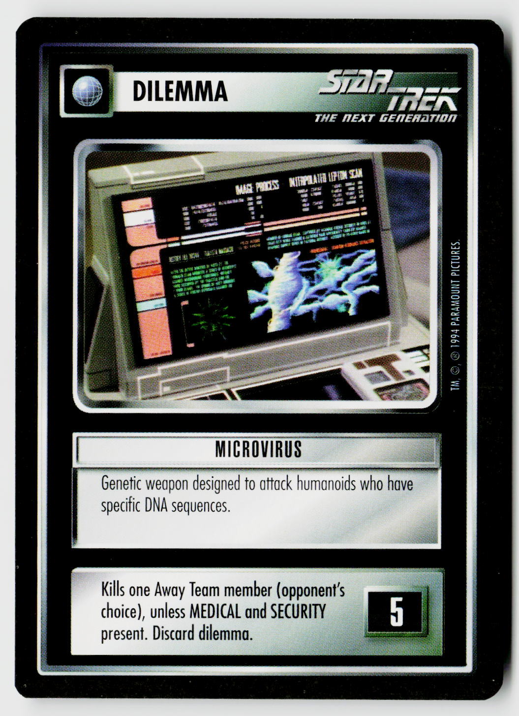 Star Trek The Next Generation | 1E Premiere Black Border | Microvirus | Common