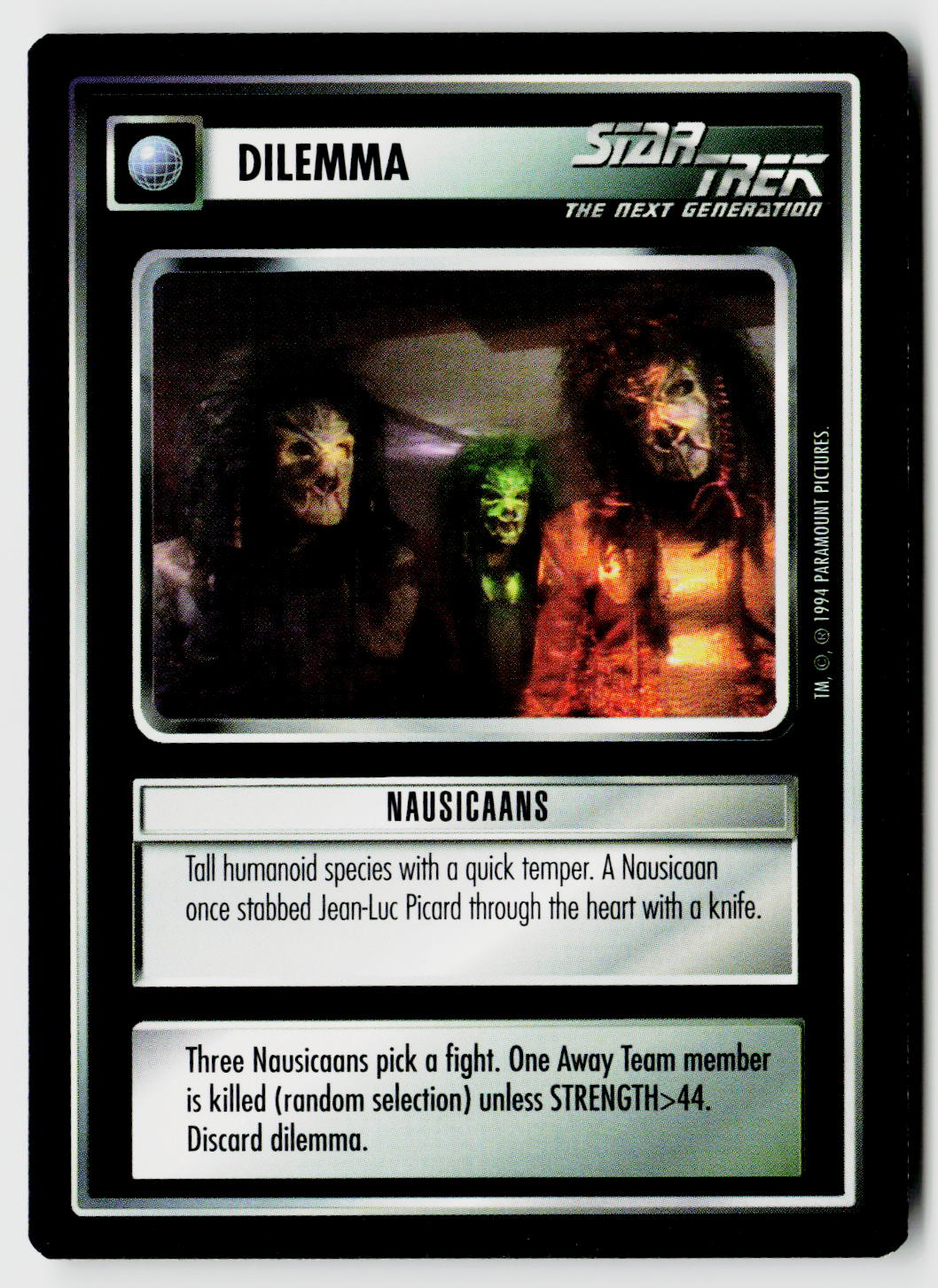 Star Trek The Next Generation | 1E Premiere Black Border | Nausicaans | Uncommon