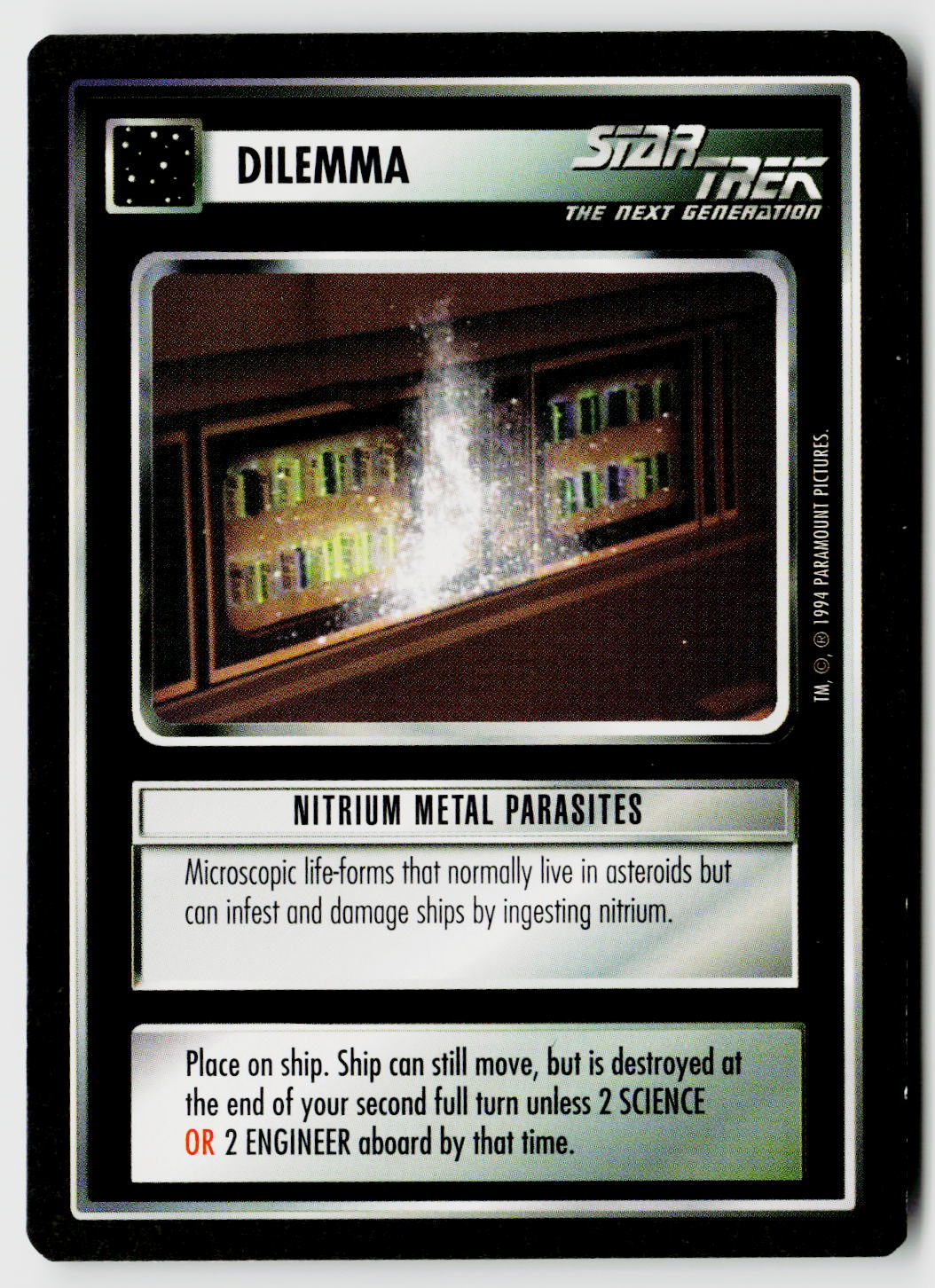 Star Trek The Next Generation | 1E Premiere Black Border | Nitrium Metal Parasites | Uncommon