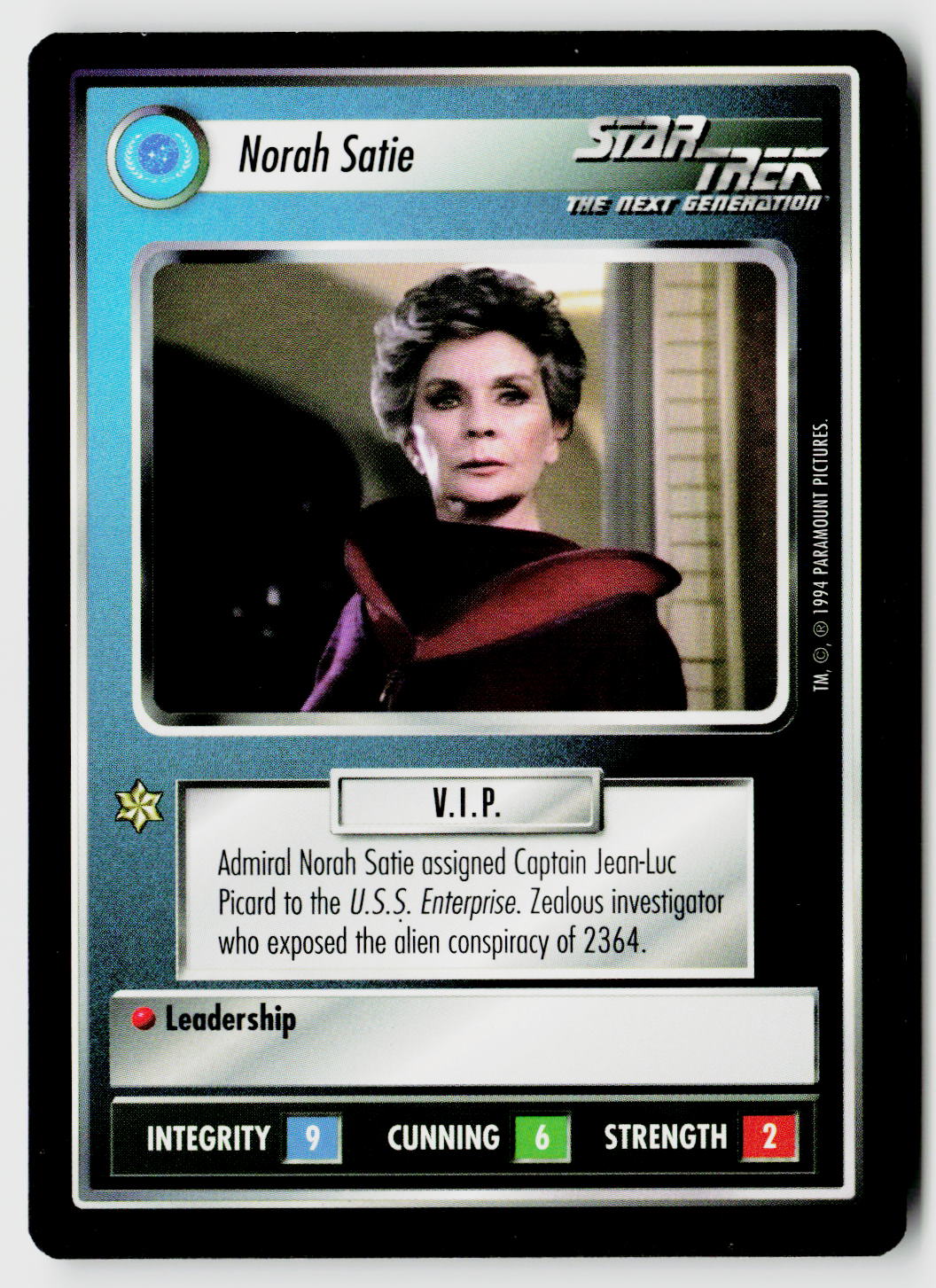 Star Trek The Next Generation | 1E Premiere Black Border | Norah Satie | Uncommon
